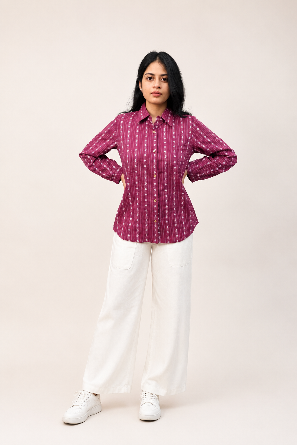 MAYA Cotton Kantha Relax Fit Shirt