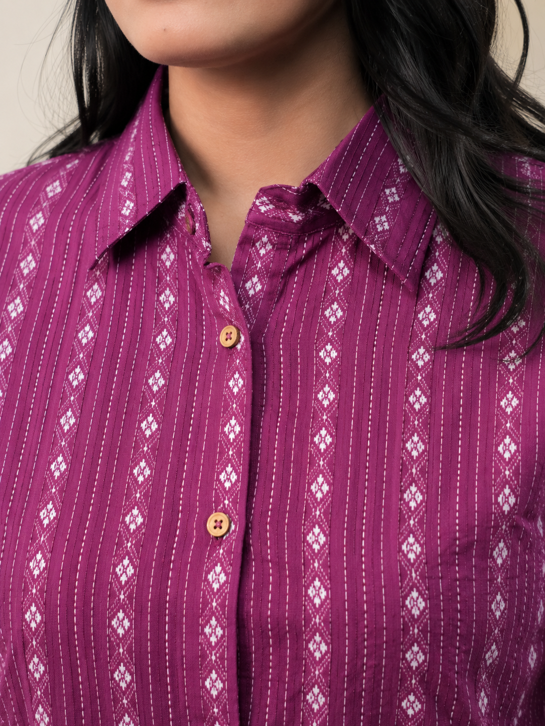 MAYA Cotton Kantha Relax Fit Shirt