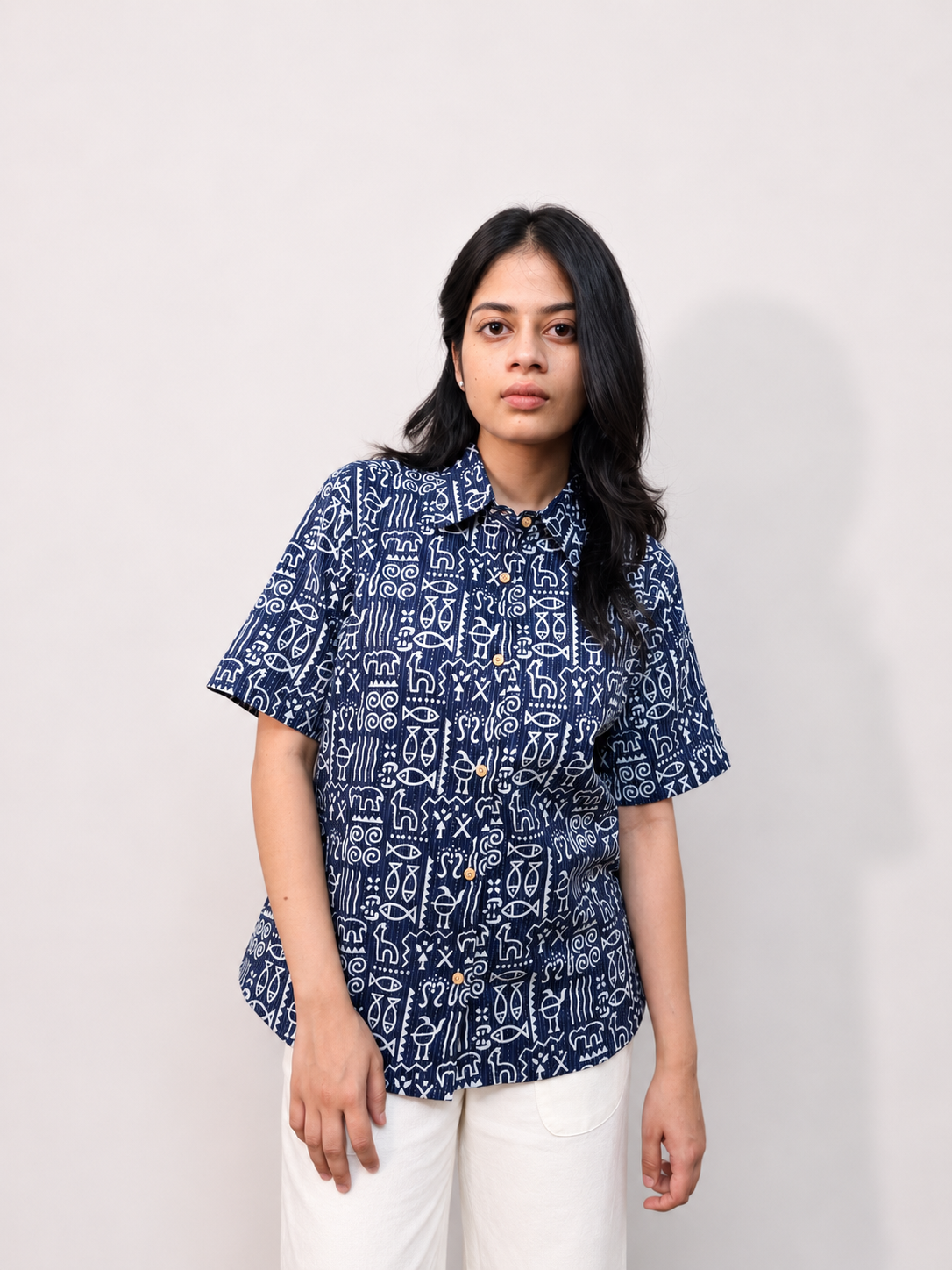 MATSA Cotton Printed Relax Fit Shirt
