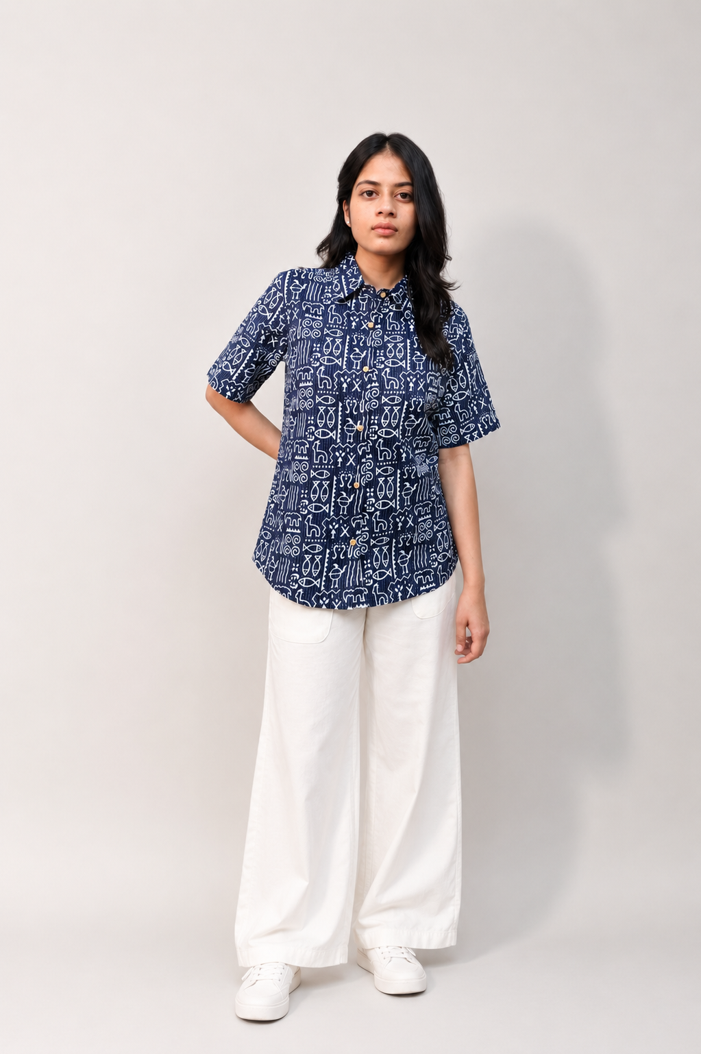 MATSA Cotton Printed Relax Fit Shirt
