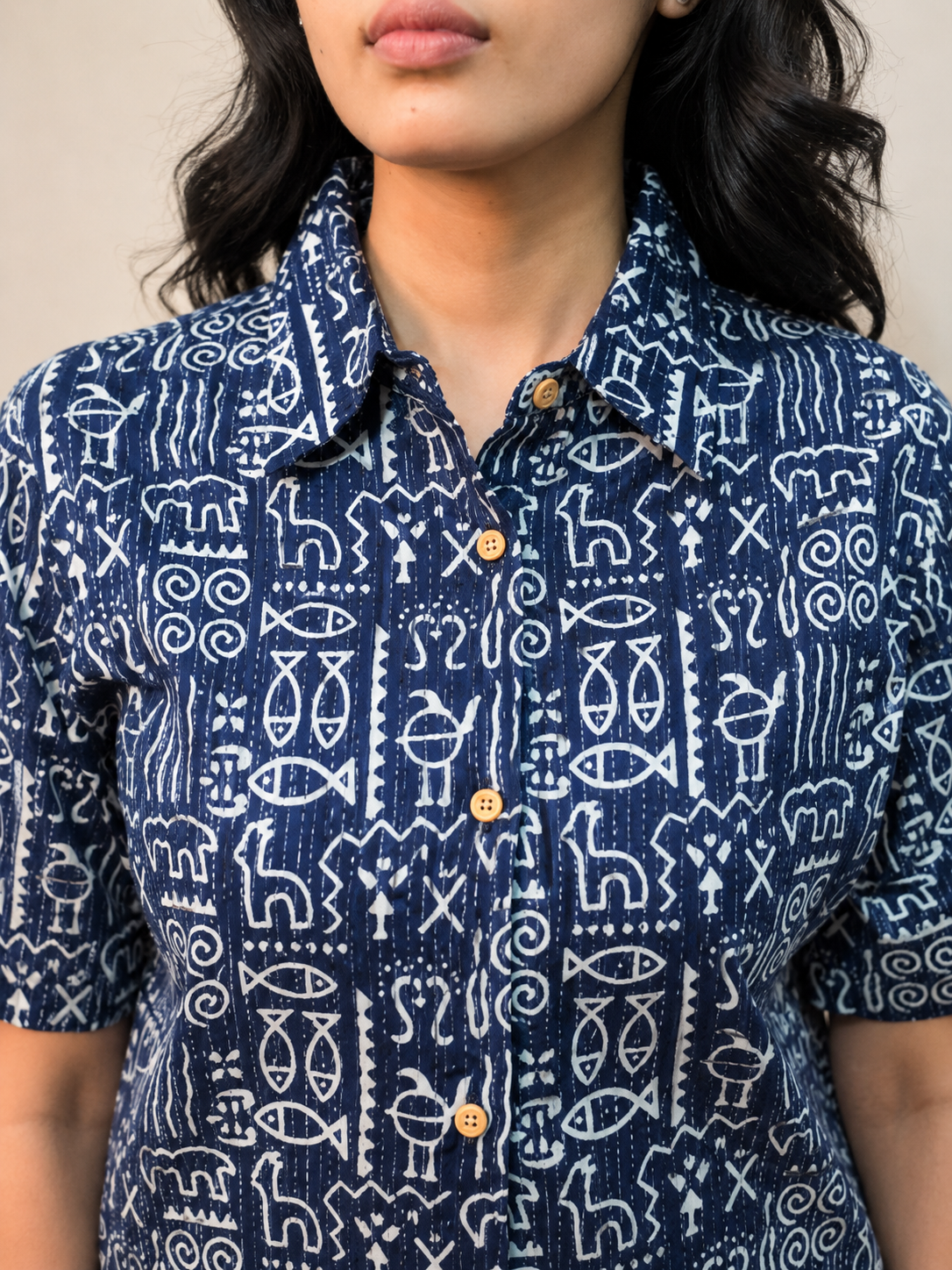 MATSA Cotton Printed Relax Fit Shirt